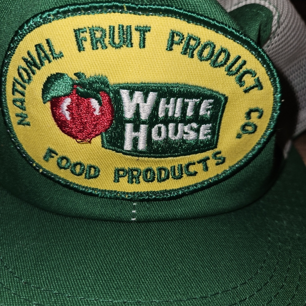Vintage 80s Green Snap back Hat White House Fruit Products - Picture 2 of 3